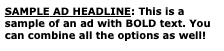 Bold ($2.00 each)